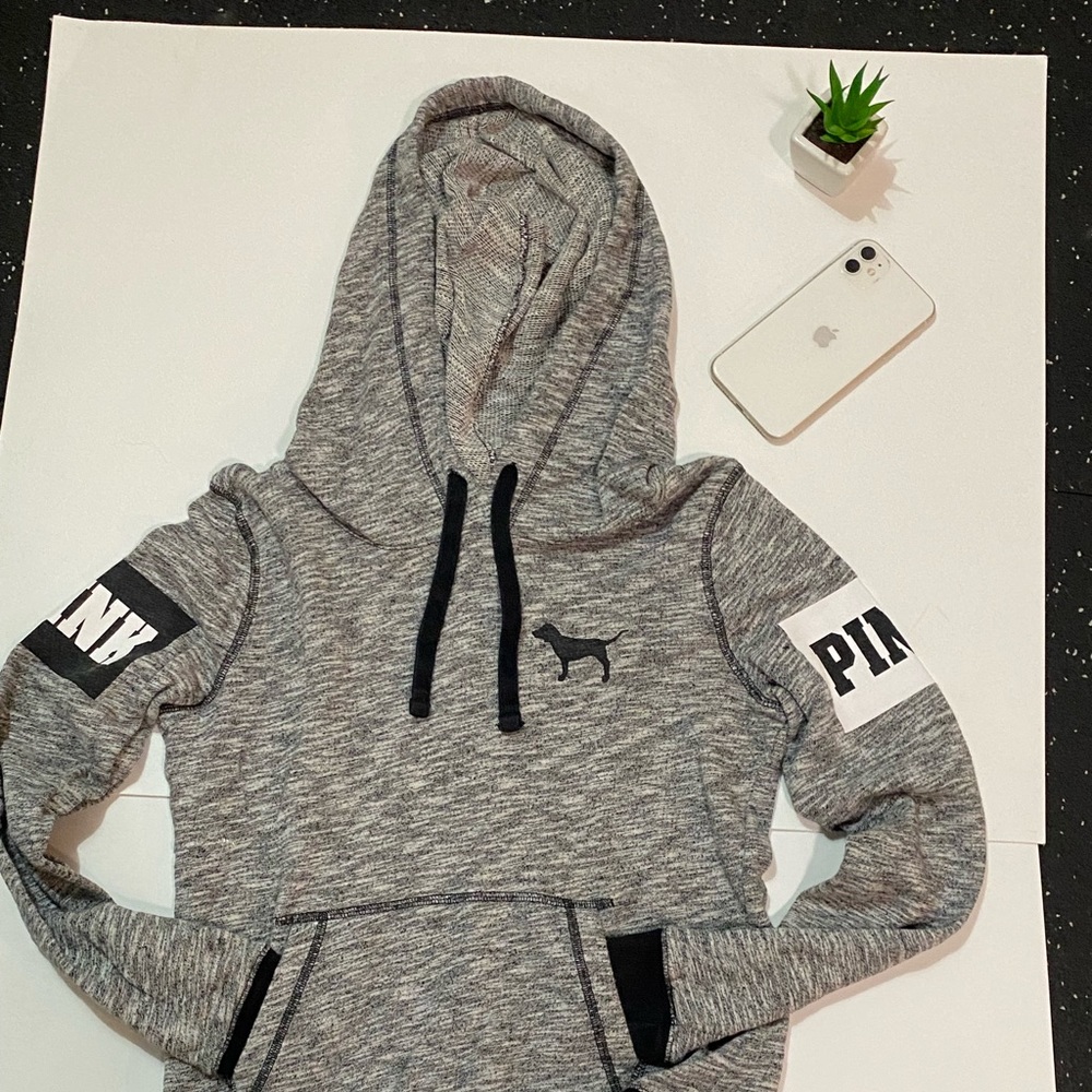 PINK Black & White Hoodie Size XS